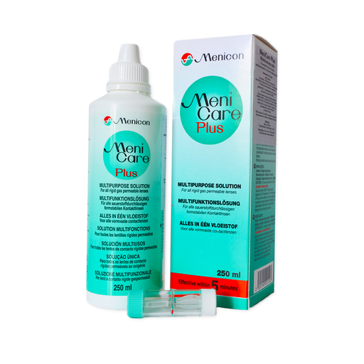 Nước ngâm kính áp tròng cứng Menicare Plus 250ml