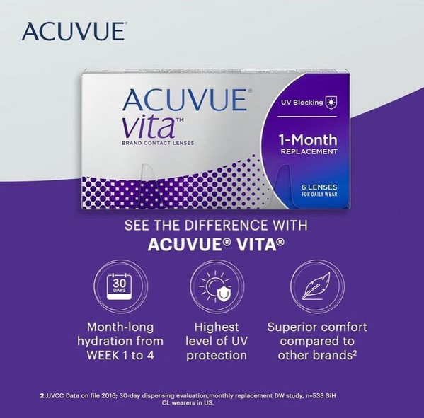[ACU1M] Acuvue Vita – Monthly Contact Lenses (6 Lenses/Box) (-9.00)