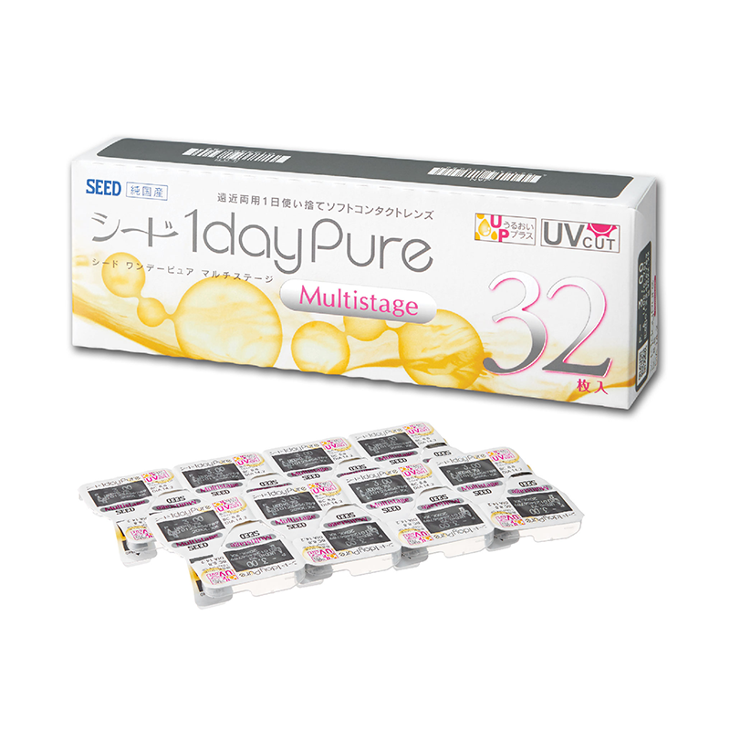 [SEED1DM] 遠近両用ワンデーコンタクトレンズ – SEED 1day Pure Multifocal（32枚入り） (-10.00, +0.75 ADD)