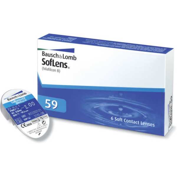 [B&L1M(59)] SofLens 59 – Kính Áp Tròng Cận Hàng Tháng (6 Lenses/Hộp) (-9.00)