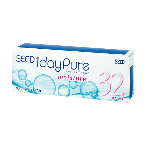 Kính áp tròng 1 ngày không màu SEED1dayPure Moisture (Kính áp tròng cho mắt cận/viễn) - 32 miếng/hộp