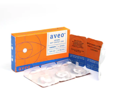 Kính áp tròng cận/viễn 1 tháng Aveo Monthly – Không màu (6 miếng/hộp)